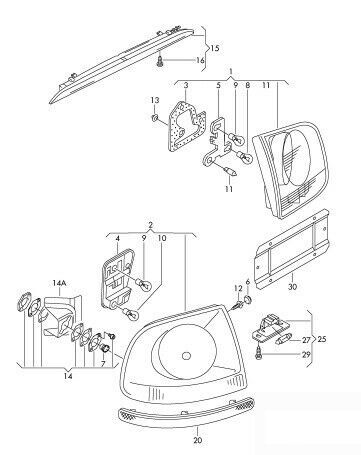 NEW GENUINE VW TOUAREG 03-10 OUTER TAIL LIGHT BULB CARRIER RIGHT O/S 7L6945258F - Image 4