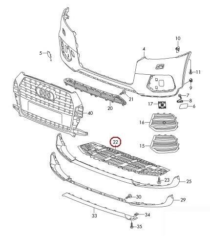 NEW GENUINE AUDI Q3 16-17 FRONT BUMPER LOWER CLOSING ELEMENT BLACK 8U0807233E - Image 3