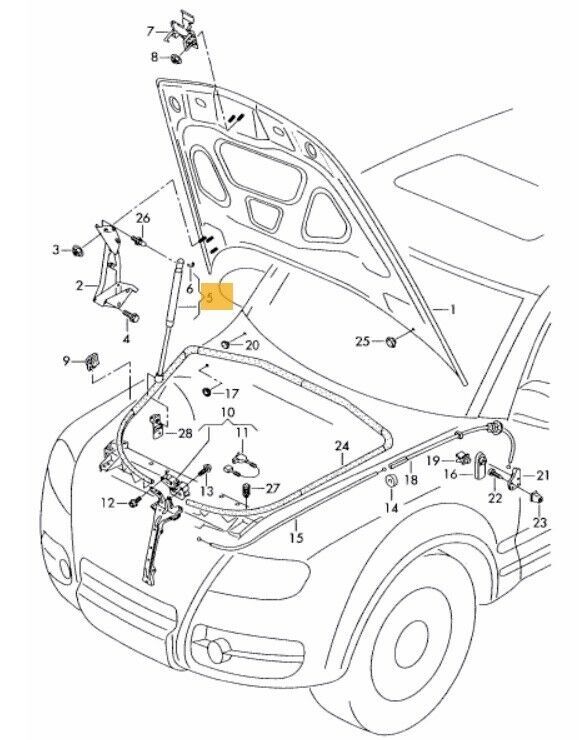 NEW GENUINE VW TOUAREG 2003-2010 GAS FILLED BONNET SUSPENSION STRUT 7L6823359B - Image 2
