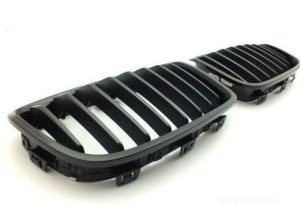 NEW GENUINE BMW 1 M PERFORMANCE FRONT BUMPER RIGHT LEFT KIDNEY GRILL BLACK