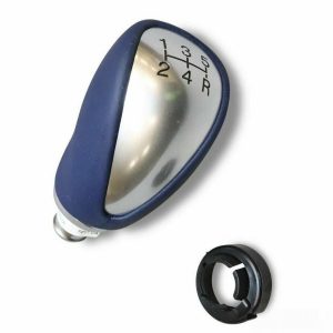 NEW GENUINE FORD FIESTA 2008-2012 BLUE LEATHER ALUMINIUM GEAR LEVER KNOB 1571937