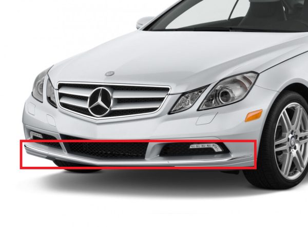 NEW GENUINE MERCEDES E CLASS C207 FRONT BUMPER CHROME MOULDING TRIM COMPLETE SET - Image 2