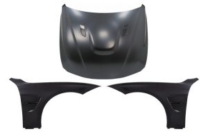 Hood Bonnet with Front Fenders Black suitable for BMW 3 Series F30 F31 (2011-2019) M3 GTS Look