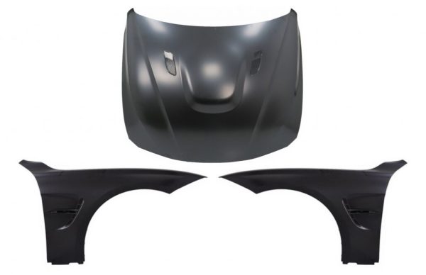 Hood Bonnet with Front Fenders Black suitable for BMW 3 Series F30 F31 (2011-2019) M3 GTS Look