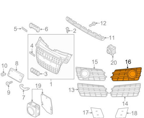 NEW GENUINE AUDI A7 SPORTBACK 2016-2018 FRONT BUMPER FOG LIGHT GRILLE LEFT N/S 4G8807647JBMT - Image 2