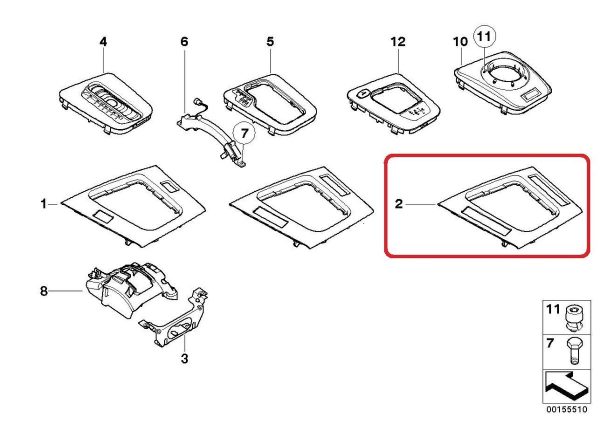 BMW NEW GENUINE 3 E46 CENTER CONSOLE TRIM TITAN 2 FITS WITH MANUAL GEAR BOX LHD 51167052068 - Image 2