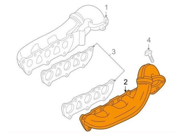 NEW GENUINE AUDI S4 S6 A6 ALLROAD 1998 - 2005 2.7L EXHAUST MANIFOLD 078253033DN - Image 2