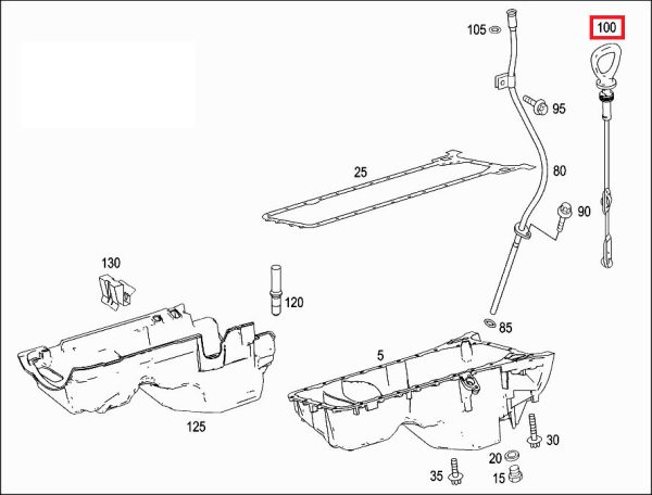 NEW GENUINE MERCEDES BENZ E-CLASS S211 DIP TUBE DIPSTICK A6460101472 - Image 2
