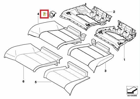 BMW NEW GENUINE E93 SINCE 2010/03 REAR SEAT OYSTER ISOFIX MOUNT COVER 52207262809 - Image 2