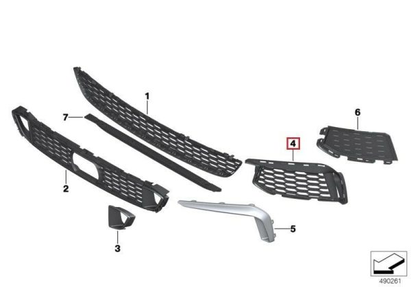 BMW NEW GENUINE 5 SERIES G30 M SPORT FRONT LOWER AIR INTAKE GRILL LEFT N/S 51118064963 - Image 3