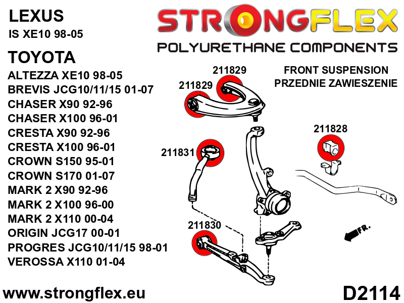 211828A: Front anti roll bar bush SPORT - Image 2