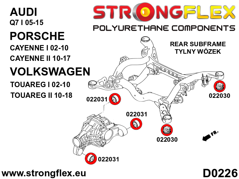 026255B: Rear subframe bush kit - Image 2