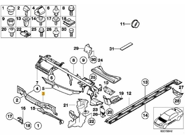 NEW GENUINE BMW 5 SERIES E39 ENGINE COMPARTMENT CENTER PANEL COVER 51718174739 - Image 2