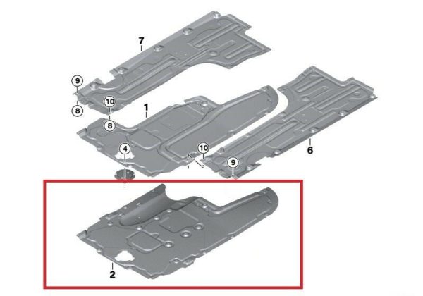 BMW NEW GENUINE F07 F10 F11 F13 F02 F01 F06  UNDERFLOOR COATING CENTER 51757193220 - Image 2