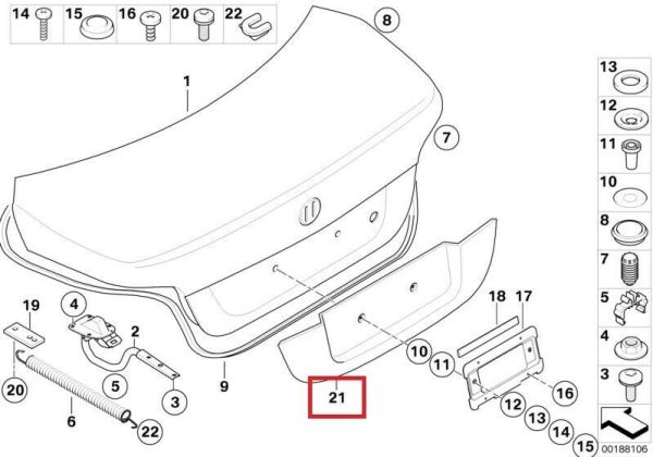 NEW GENUINE BMW 5 SERIES E60 M5 SEDAN TRUNK LID FINISHER PRIMED 51138045535 - Image 2