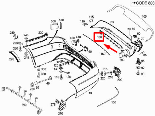NEW GENUINE MERCEDES BENZ W212 PRE-FL E63 AMG REAR BUMPER TRIM A21288800739999 - Image 4