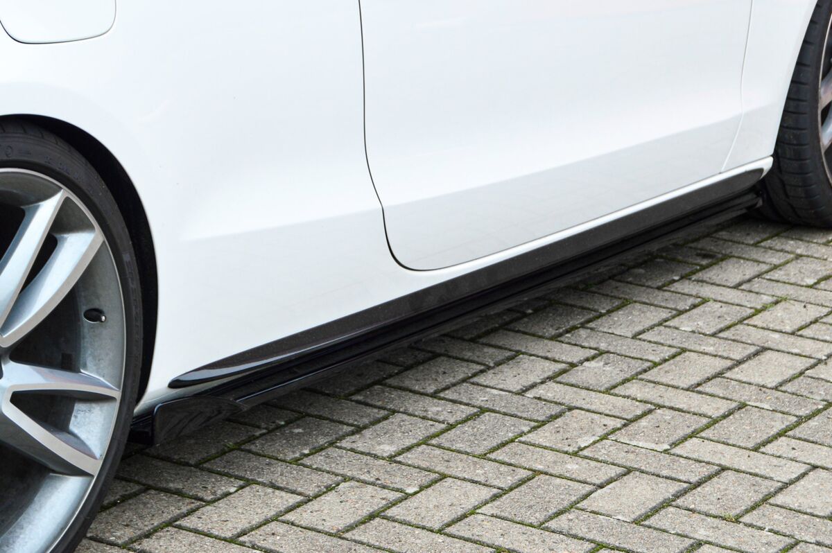 Black Gloss Performance Side skirts addons / Blades / diffusers / sill covers with Wing For Audi A4 B8 S-Line 2011-2017 - Image 3