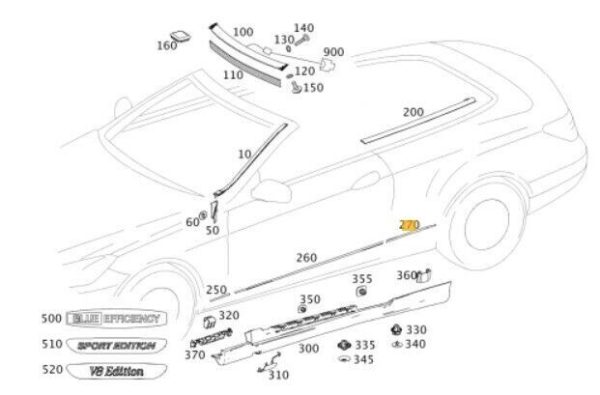 NEW GENUINE MERCEDES BENZ E CLASS W207 REAR WING CHROME MOLDING TRIM LEFT N/S A2076980162 - Image 2