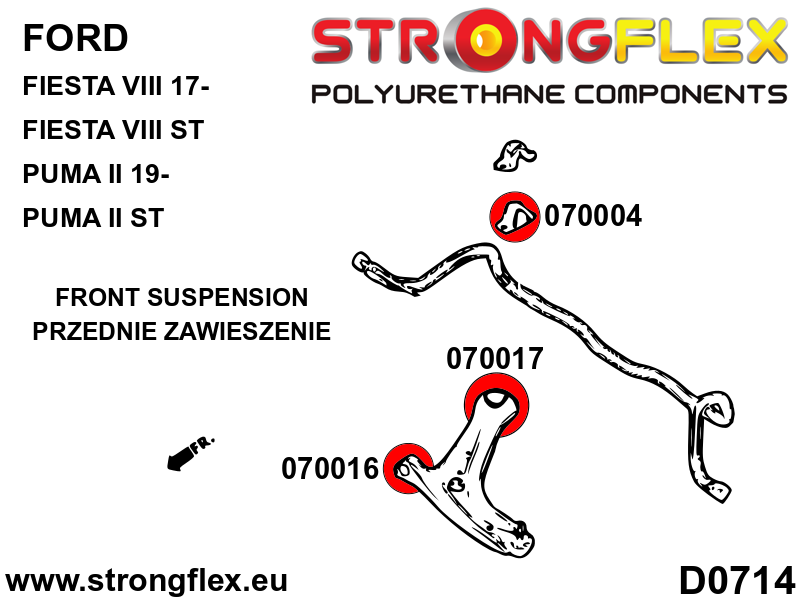 076167B: Front suspension bush kit - Image 2