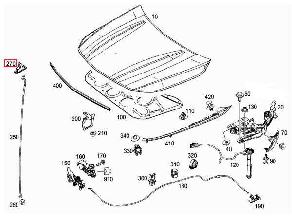 NEW GENUINE MERCEDES BENZ CLA CLASS 117 FRONT ENGINE HOOD INNER FRAME 2468870103 - Image 2