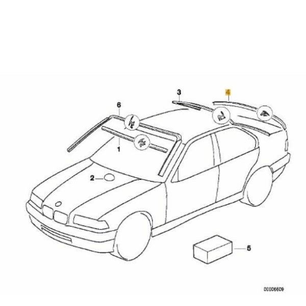 NEW GENUINE BMW 3 SERIES E36 REAR WINDSHIELD MOULDING TRIM SEAL 51318119281 - Image 2