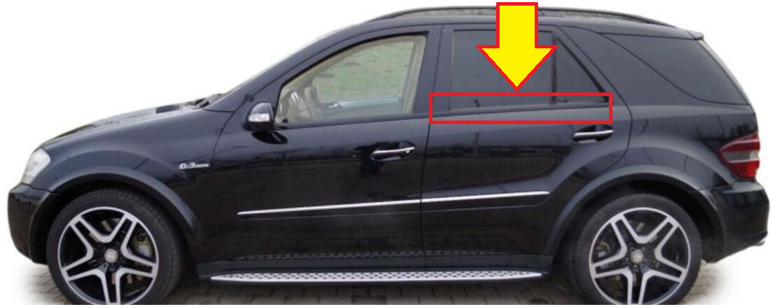NEW GENUINE MERCEDES MB ML W164 REAR DOOR LOWER WINDOW TRIM BLACK LEFT N/S A1646905580 - Image 2