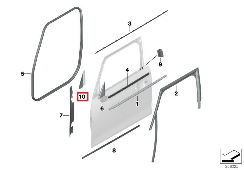 MINI COOPER NEW GENUINE F55 FRONT LEFT O/S DOOR END TRIM COVER 51337338841 - Image 2