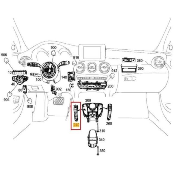 NEW GENUINE MERCEDES-BENZ C-CLASS W205 CENTER CONSOLE SWITCH BLOCK CONTROL A2059056004 - Image 2