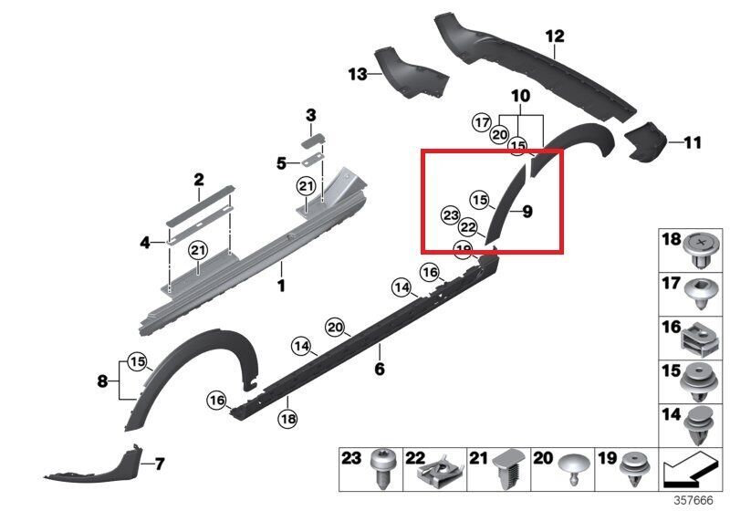 MINI NEW GENUINE 5 DOOR CLUBMAN F54 RIGHT REAR DOOR TRIM COVER O/S 51777329032 - Image 2
