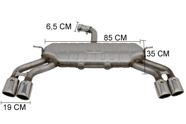 Complete Exhaust System suitable for Audi A3 8V Sedan Cabrio (2012-2019) S3 Design - Image 8