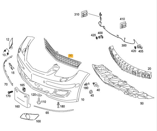 NEW GENUINE MERCEDES BENZ MB B CLASS W245 FRONT BUMPER LOWER CENTER GRILLE A1698850123 - Image 4