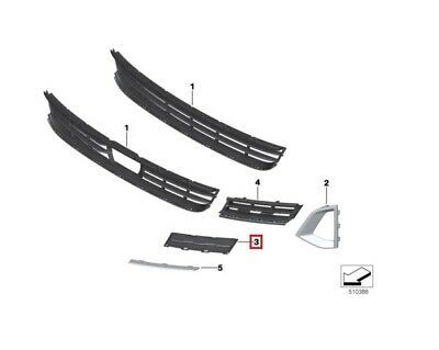 NEW GENUINE BMW 5 SERIES G30 LCI FRONT LOWER BUMPER GRILLE COVER LEFT N/S  51119498603 - Image 2