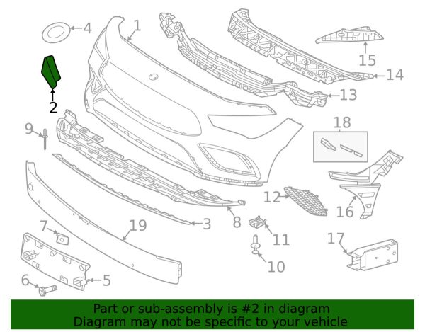 NEW GENUINE MERCEDES MB CLA250 FRONT BUMPER TOW HOOK EYE COVER PRIMED A11888554009999 - Image 3