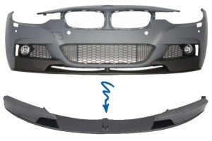 Front Bumper Spoiler Splitter suitable for BMW 3 Series F30 F31 (2011-up) M-Performance Carbon Film Coating