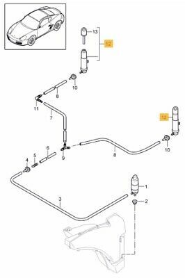 NEW GENUINE PORSCHE 997 991 BOXSTER CAYMAN 987 981 HEADLIGHT WASHER NOZZLE 1PCS 99762816301 - Image 2