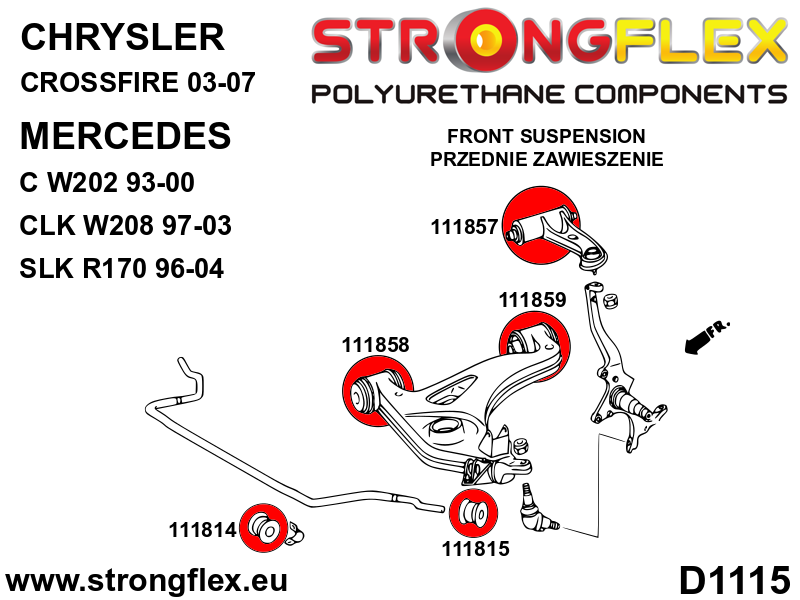 116253B: Front suspension bush kit - Image 2