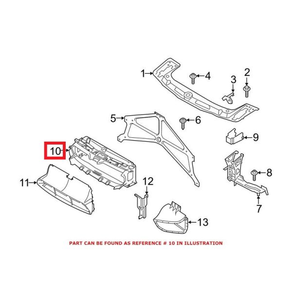 NEW GENUINE BMW F80 M3 F82 M4 COOLANT RADIATOR AIR DUCT UPPER DIFFUSER 51748054117 - Image 2