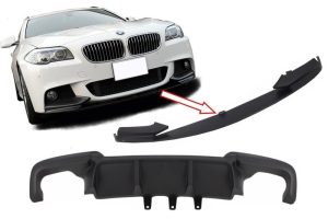Double Air Diffuser with Front Bumper Spoiler Lip Package suitable for BMW F10 F11 5 Series (2011-2017) M-Performance Design