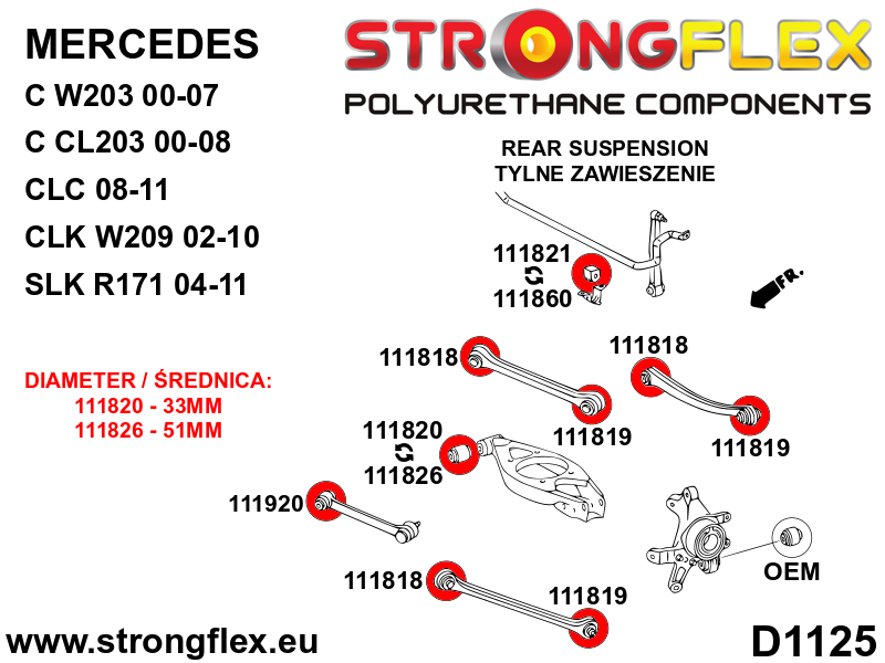 116255B: Rear suspension bush kit - Image 2