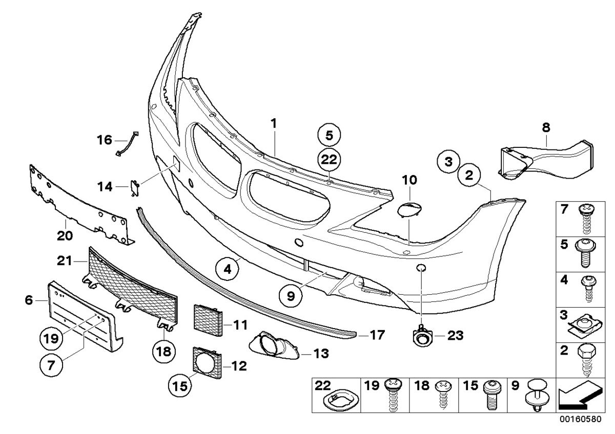 BMW NEW GENUINE 6 SERIES E64 E63 TILL 2007/09 FRONT BUMPER SPOILER 51117061355 - Image 2