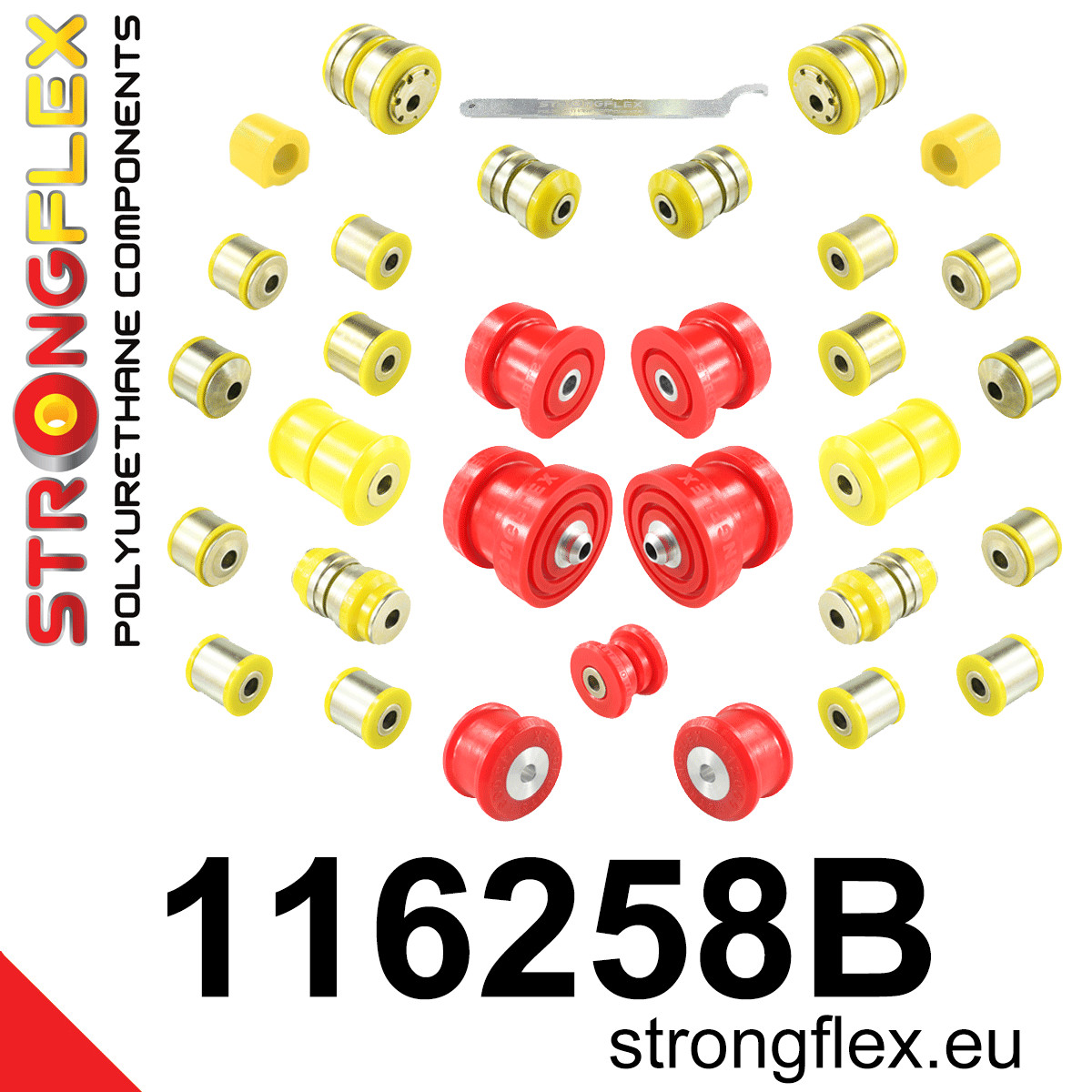 116258B: Full suspension polyurethane bush kit