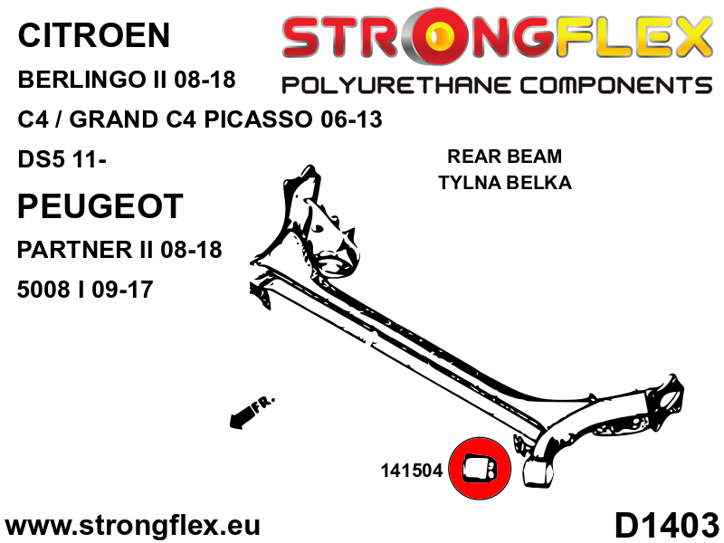 141504A: Rear beam bush SPORT - Image 2