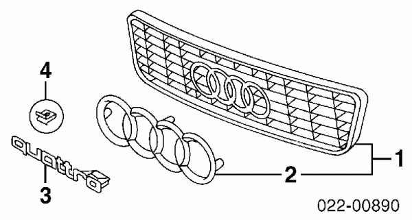 AUDI NEW GENUINE A3 03-08 A4 95-01 A6 98-05 FRONT BADGE GRILL EMBLEM 8D0853605 - Image 2