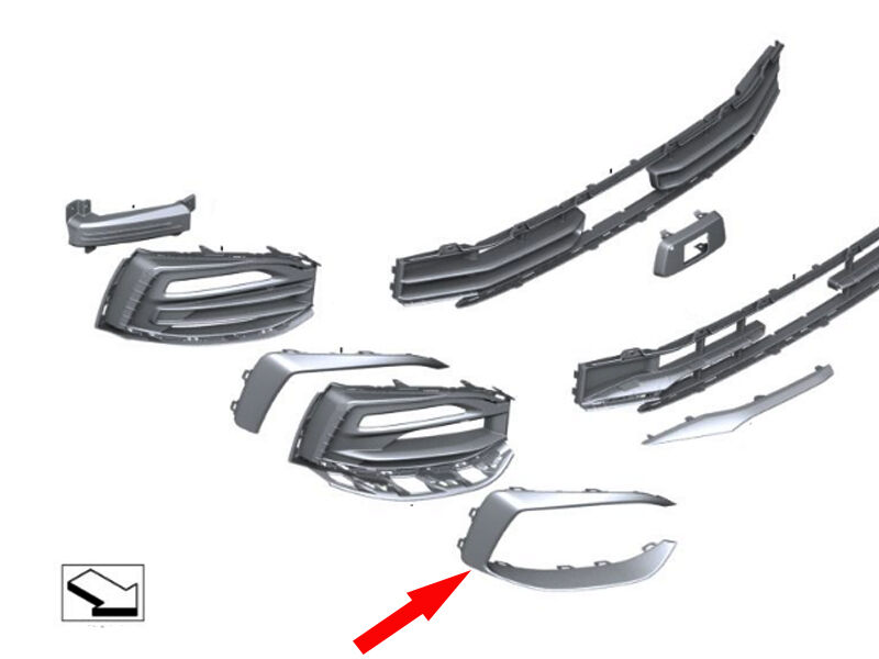 NEW GENUINE BMW 1 SERIES F40 LUXURY LINE FRONT BUMPER SIDE GRILLE TRIM RIGHT O/S 51117459720 - Image 3