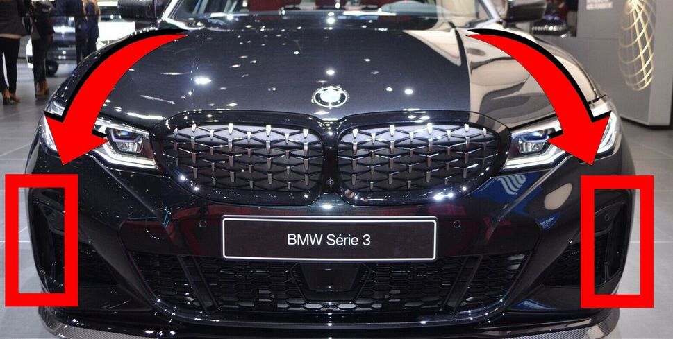 NEW GENUINE BMW 3' G20 G21 M340i FRONT BUMPER SIDE GRILL BLACK TRIM PAIR SET 51118093302 + 51118093301 - Image 3