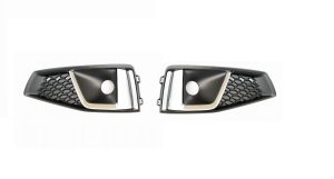 NEW GENUINE AUDI A4 S4 B9 16- FRONT BUMPER LOWER AIR GUIDE GRILLS BLACK PAIR SET