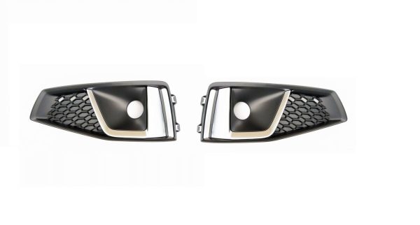 NEW GENUINE AUDI A4 S4 B9 16- FRONT BUMPER LOWER AIR GUIDE GRILLS BLACK PAIR SET