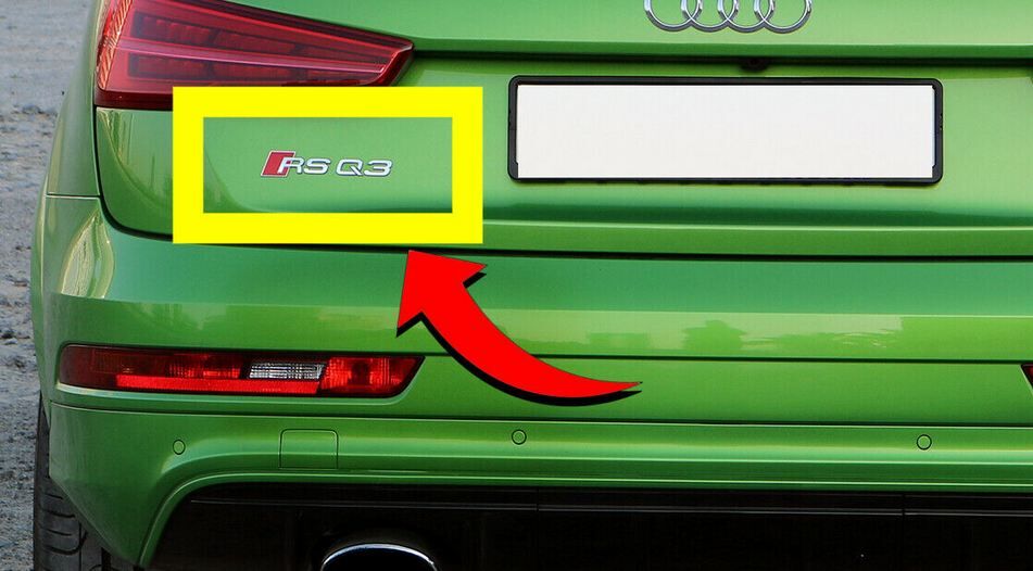 NEW GENUINE AUDI RSQ3 13-18 REAR TRUNK BOOT CHROME RSQ3 BADGE EMBLEM 8U0853740 - Image 2