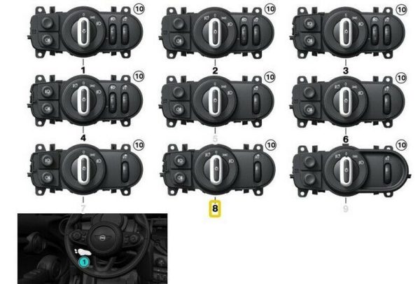 NEW GENUINE MINI COUNTRYMAN F60 BLACK SWITCH FOR LIGHT CONTROL 61319865859 - Image 3