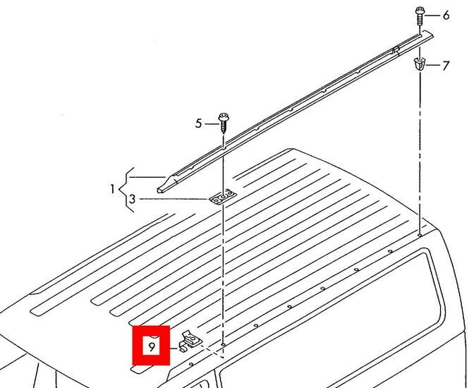 NEW GENUINE VW T5 T6 TRANSPORTER CARAVELLE ROOF GUIDE RAIL SPEED MOUNTING NUT 1PCS - Image 2